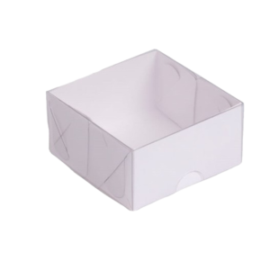 CAIXA DE ACETATO C/T TRANSPARENTE 8X8X4 QUAD BRANCO - C/10 UNIDADES