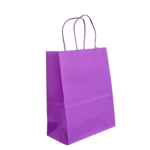 SACOLA PAPEL KRAFT BRANCO LILAS 17,5X8,5X21,5 C/10 UNIDADES