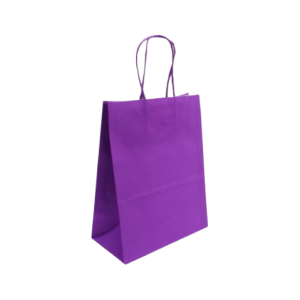 SACOLA PAPEL KRAFT BRANCO CHAP ROXO 13,5X08X16 C/10