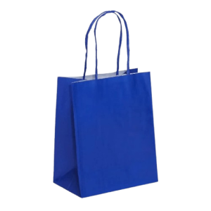 SACOLA PAPEL KRAFT BRANCO AZUL BIC 13,5X08X16 C/10 UNIDADES