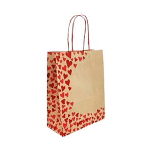 SACOLA PAPEL KRAFT CORAÇÃO 17,5X8,5X21,5 C/10 UNIDADES