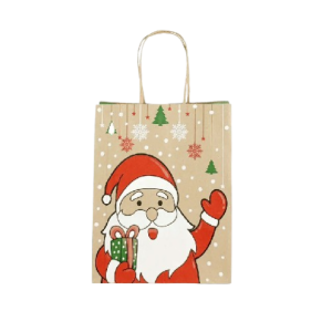 SACOLA PAPEL KRAFT NAT SANTA CLAUS 17,5X8,5X21,5 C/10 UNIDADES